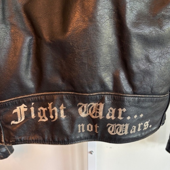 Distress Leather Motorcycle Jacket and Gloves - Picture 6 of 11